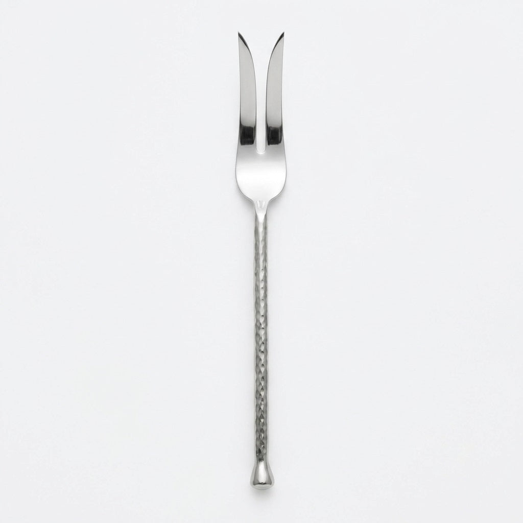 Silver fork on a white background