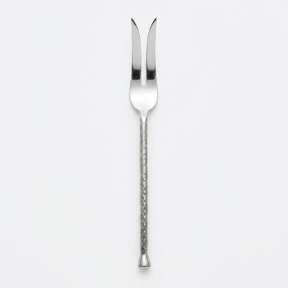 Silver fork on a white background